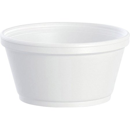 Dart Container Container, 8 oz, 4-1/5"Wx4-1/5"Lx2-1/10"H, 1000PK, White DCC8SJ20